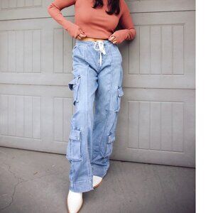 HIDDEN JEANS ALYX BAGGY CARGO PANTS - MEDIUM DARK